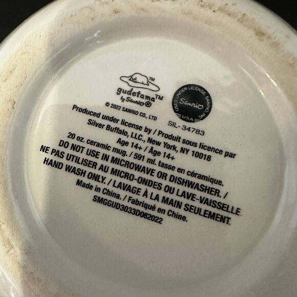 Silver Buffalo Sanrio Gudetama 3D Sculpted Ceramic Mug Large Yellow 20 Oz - Picture 5 of 5